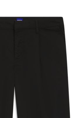 Relaxed-fit trousers in stretch-cotton twill, Black
