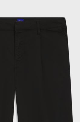 Relaxed-fit trousers in stretch-cotton twill, Black