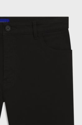 Slim-fit trousers with flared leg, Black