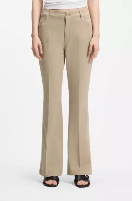 Slim-fit trousers with flared leg