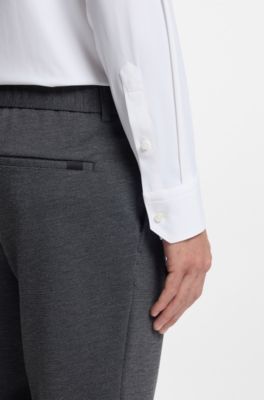 Regular-fit shirt in performance-stretch jersey, White