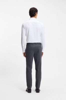 Slim-fit shirt in performance-stretch structured jersey, White