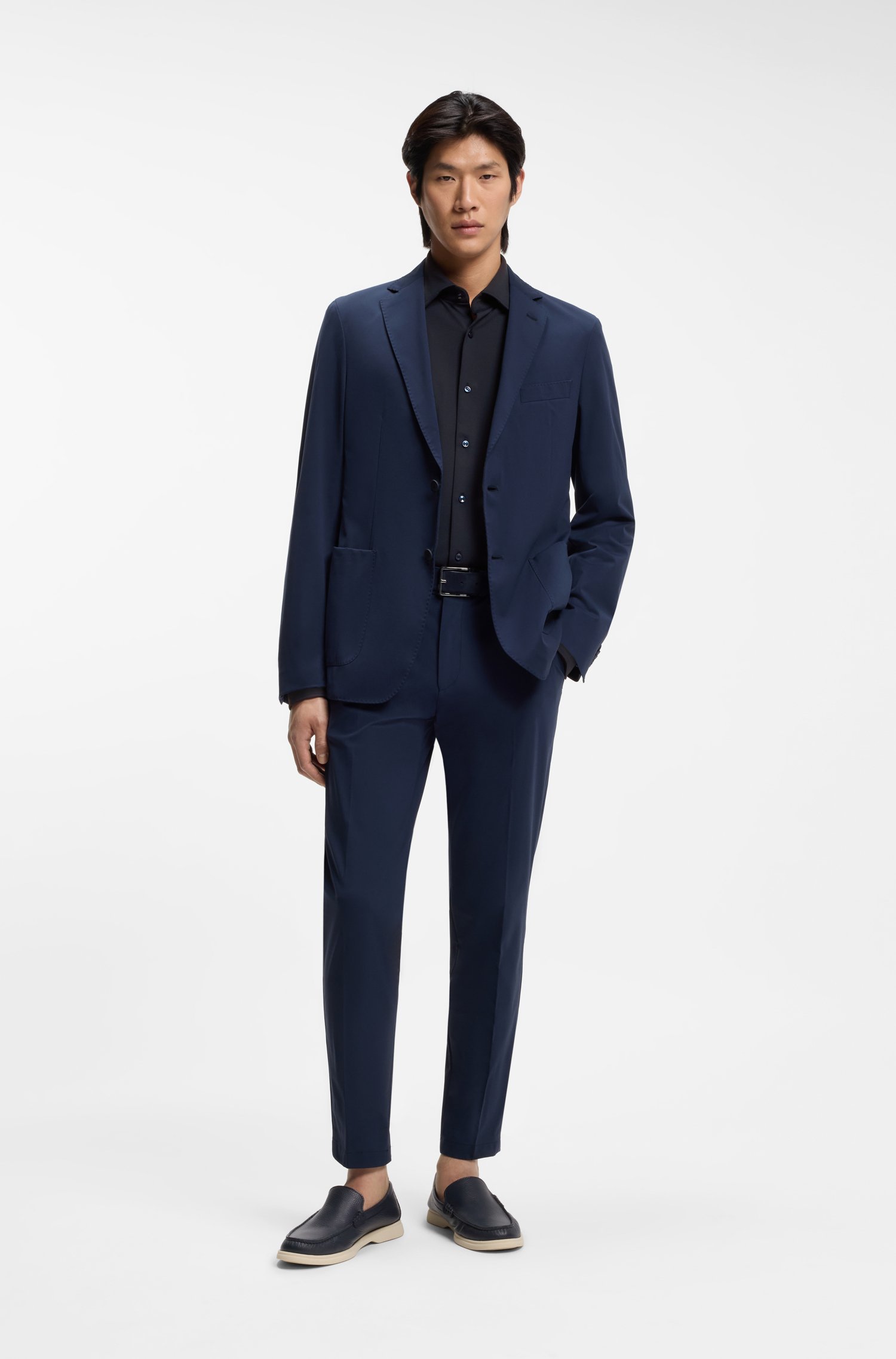 Boss Slim-fit shirt in performance-stretch structured jersey skjortor & blusar herr – bild 2