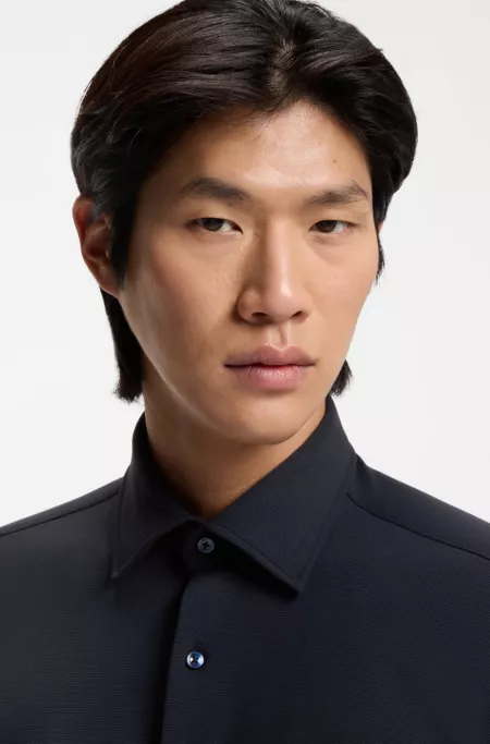 Chemise Slim en jersey stretch structuré performant