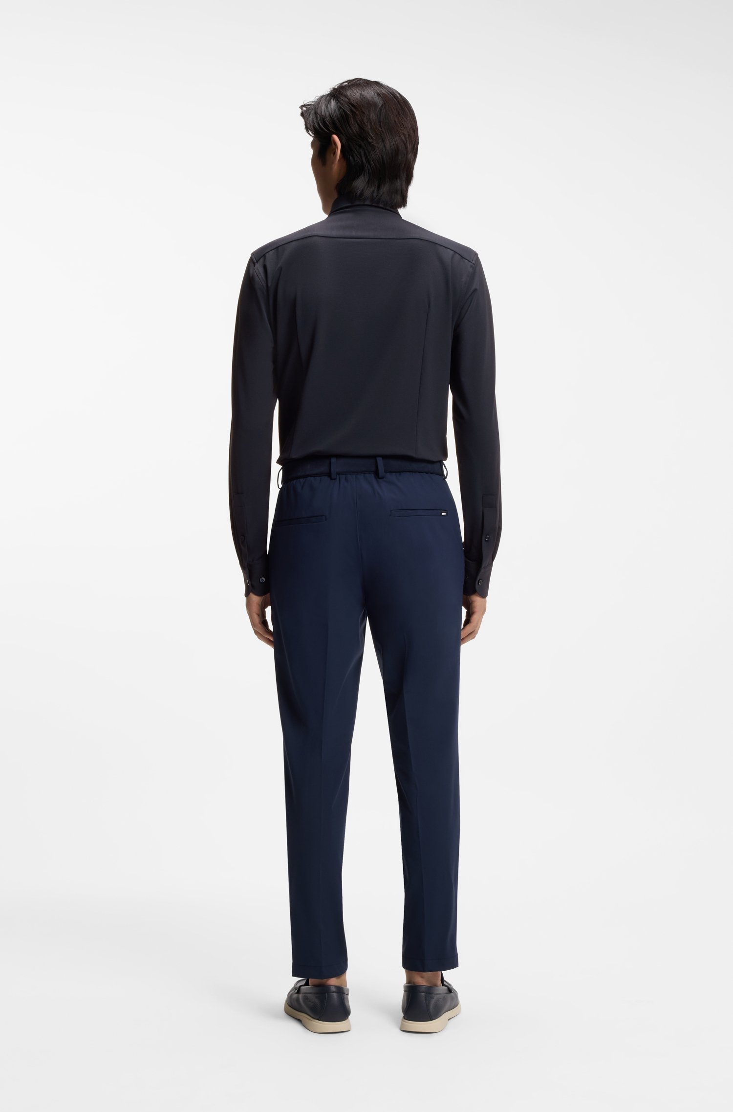 Boss Slim-fit shirt in performance-stretch structured jersey skjortor & blusar herr – bild 3