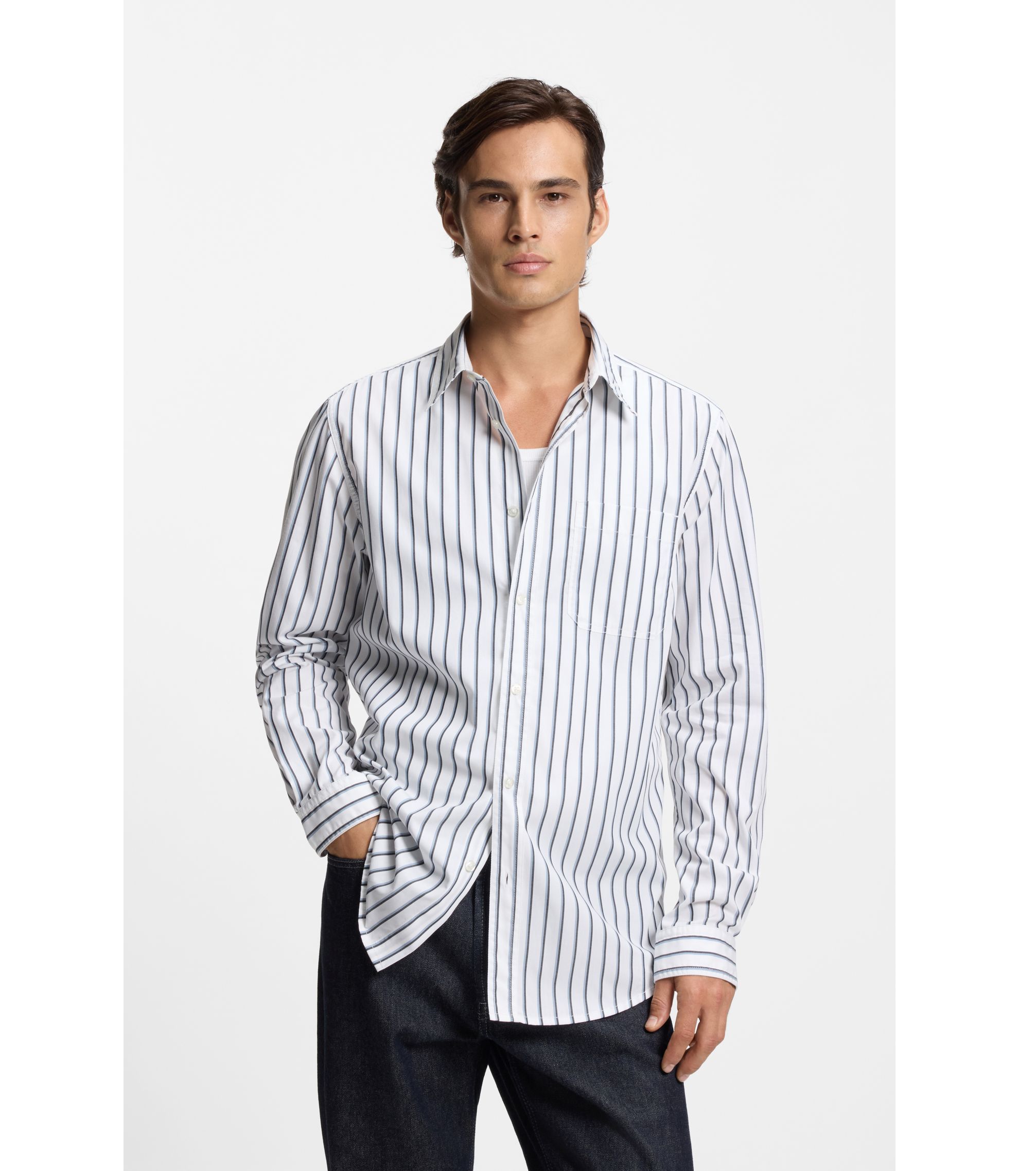 Oversized-Fit Hemd aus gestreifter Baumwoll-Popeline