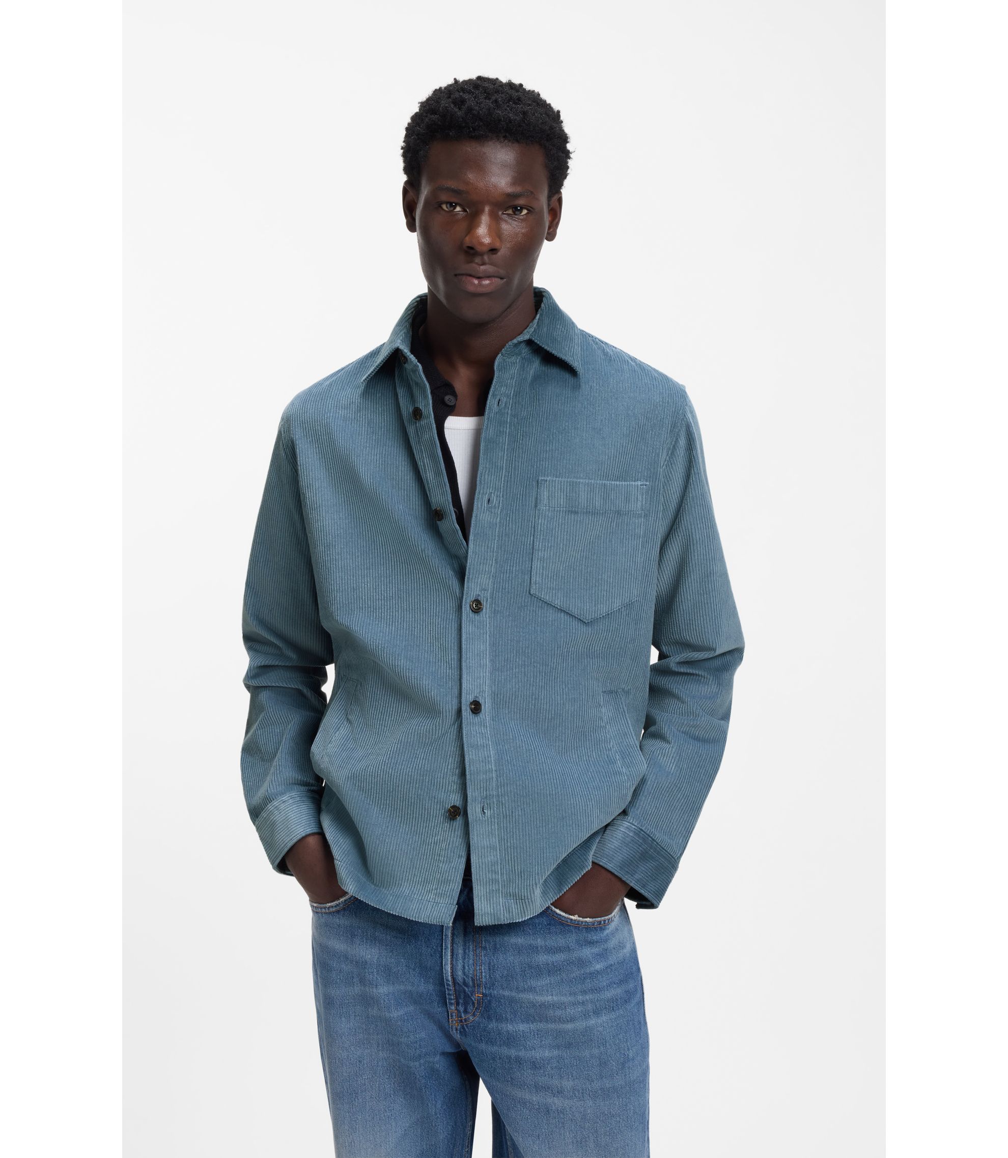 Oversized Hemd aus Baumwoll-Cord