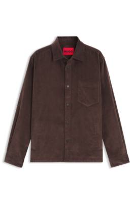 Hugo Oversized-fit shirt in cotton corduroy overshirts herr – bild 4