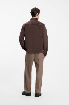 Hugo Oversized-fit shirt in cotton corduroy overshirts herr – bild 3