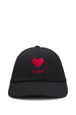 Stretch-twill cap with embroidered logo, Black