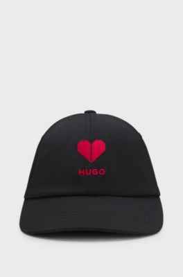 Stretch-twill cap with embroidered logo, Black