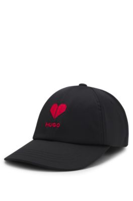 Stretch-twill cap with embroidered logo, Black