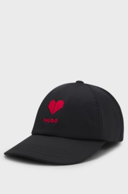 Stretch-twill cap with embroidered logo, Black