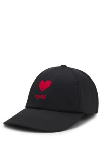Stretch-twill cap with embroidered logo, Black