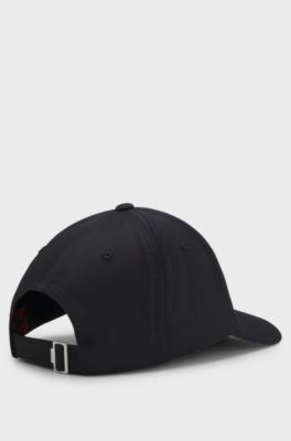Stretch-twill cap with embroidered logo, Black