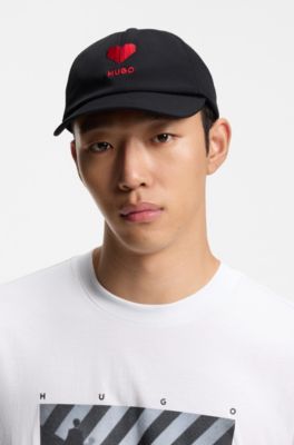 Stretch-twill cap with embroidered logo, Black