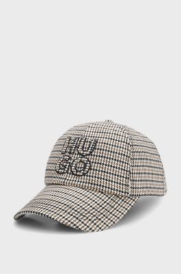 Houndstooth cap with stacked logo, Patterned