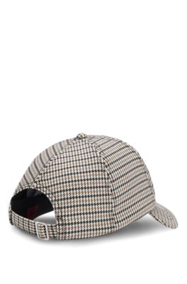 Houndstooth cap with stacked logo, Patterned