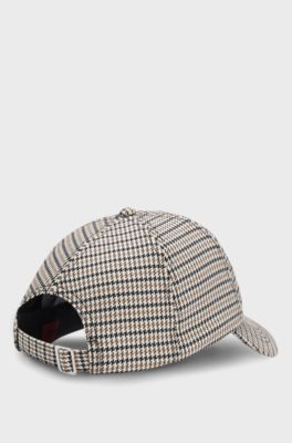 Houndstooth cap with stacked logo, Patterned