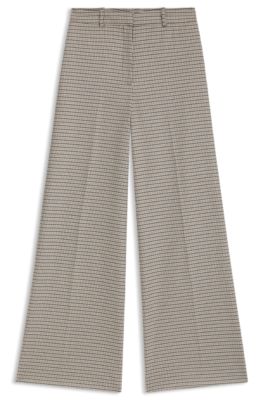Regular-fit trousers with micro houndstooth, Patterned