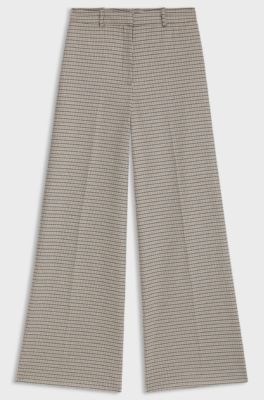 Regular-fit trousers with micro houndstooth, Patterned