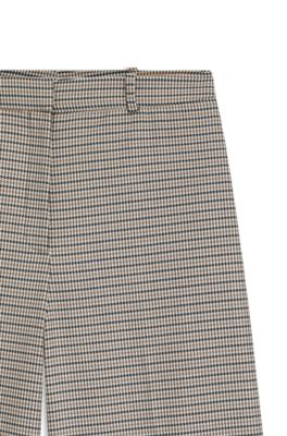 Regular-fit trousers with micro houndstooth, Patterned