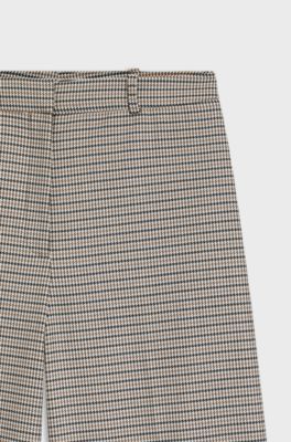 Regular-fit trousers with micro houndstooth, Patterned