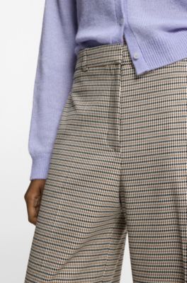 Regular-fit trousers with micro houndstooth, Patterned