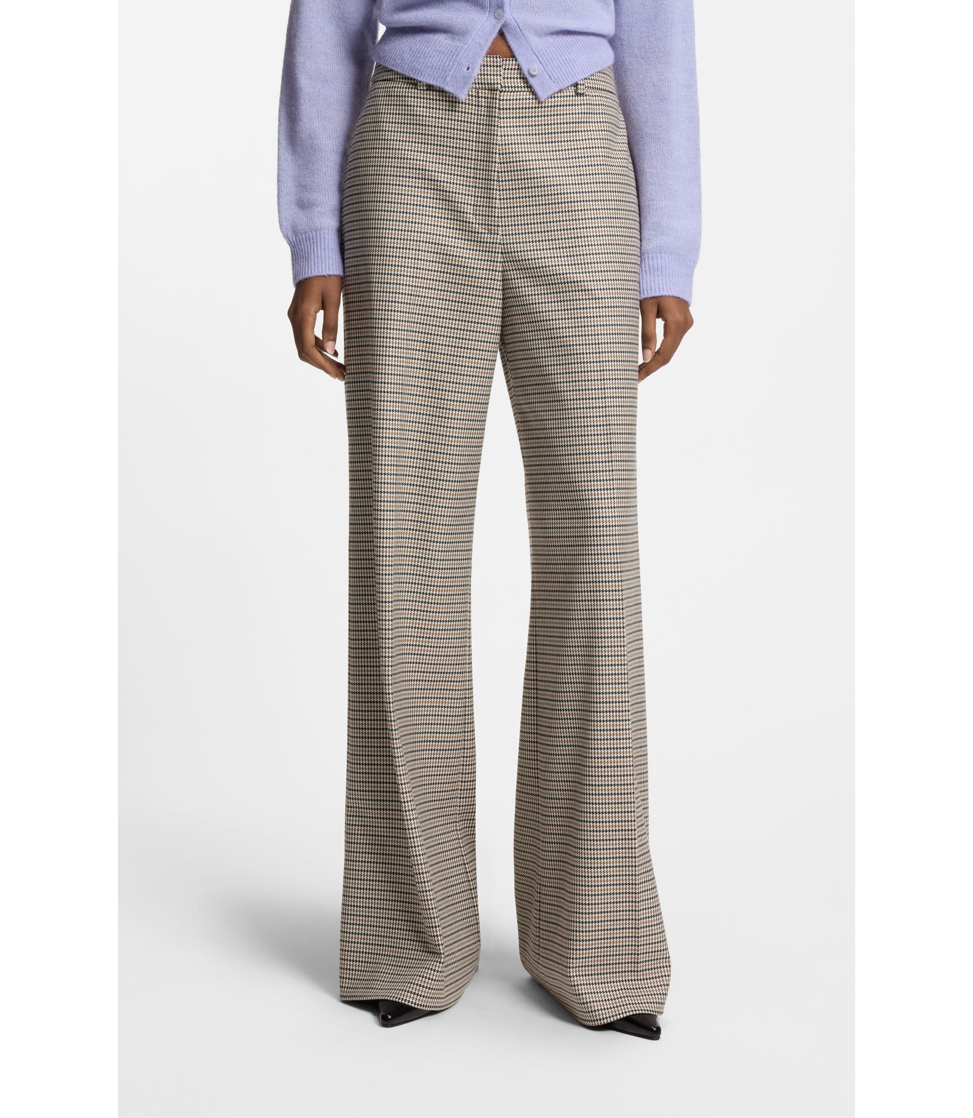 Regular-Fit Hose mit filigranem Hahnentritt-Muster