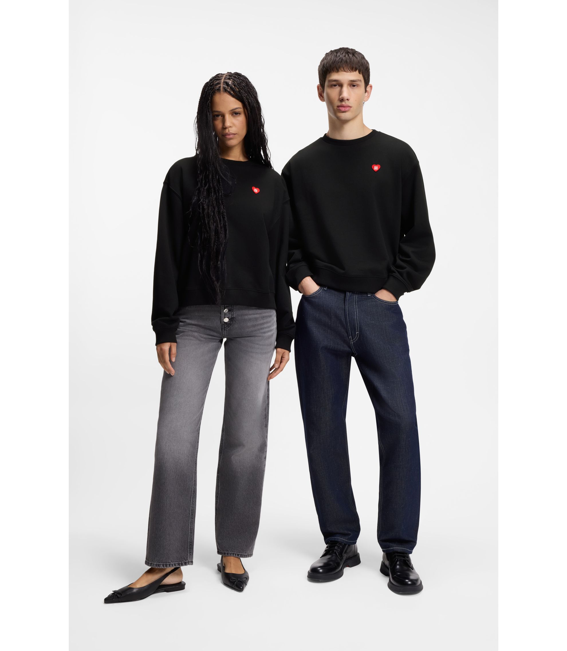 All-gender Sweatshirt aus Baumwoll-Terry mit Herz-Logo