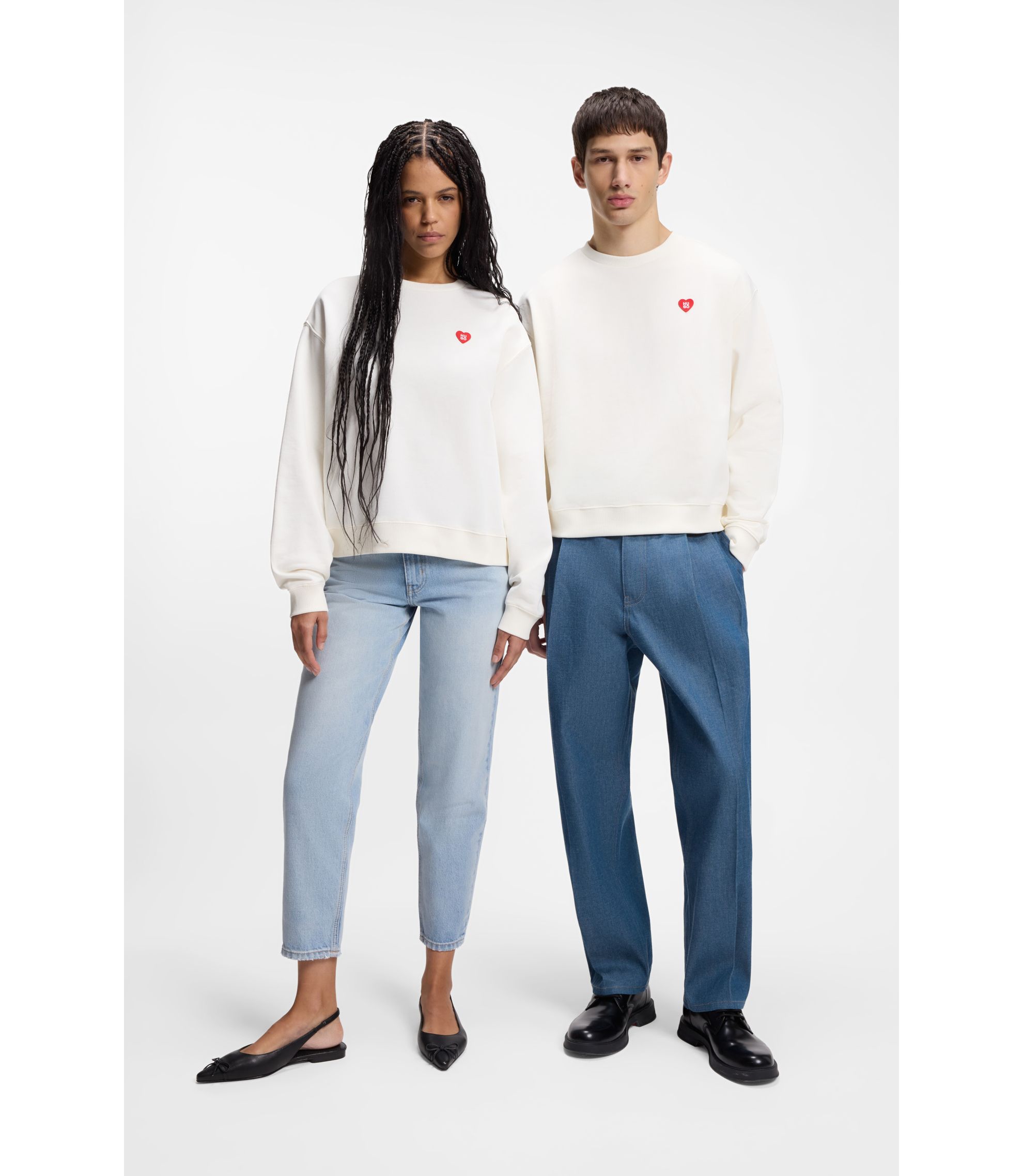 All-gender Sweatshirt aus Baumwoll-Terry mit Herz-Logo