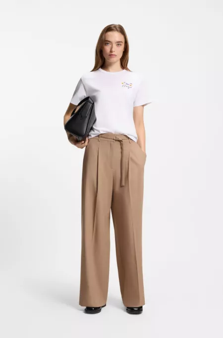 T-shirt en jersey de coton à fleurs