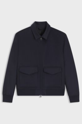 BECKHAM x BOSS zip jacket in wool and cashmere, Dark Blue