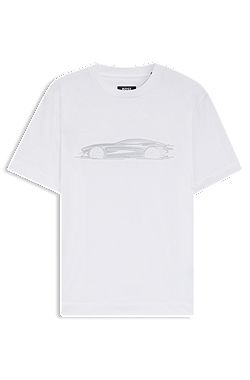 BOSS x ASTON MARTIN mercerised-cotton T-shirt with car artwork