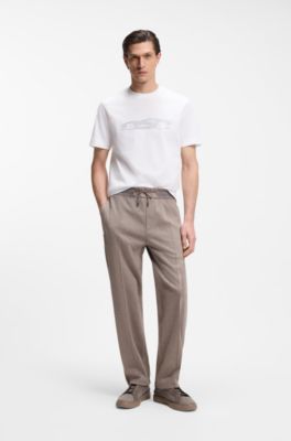 BOSS x ASTON MARTIN T-shirt in cotone mercerizzato con grafica di auto, Bianco