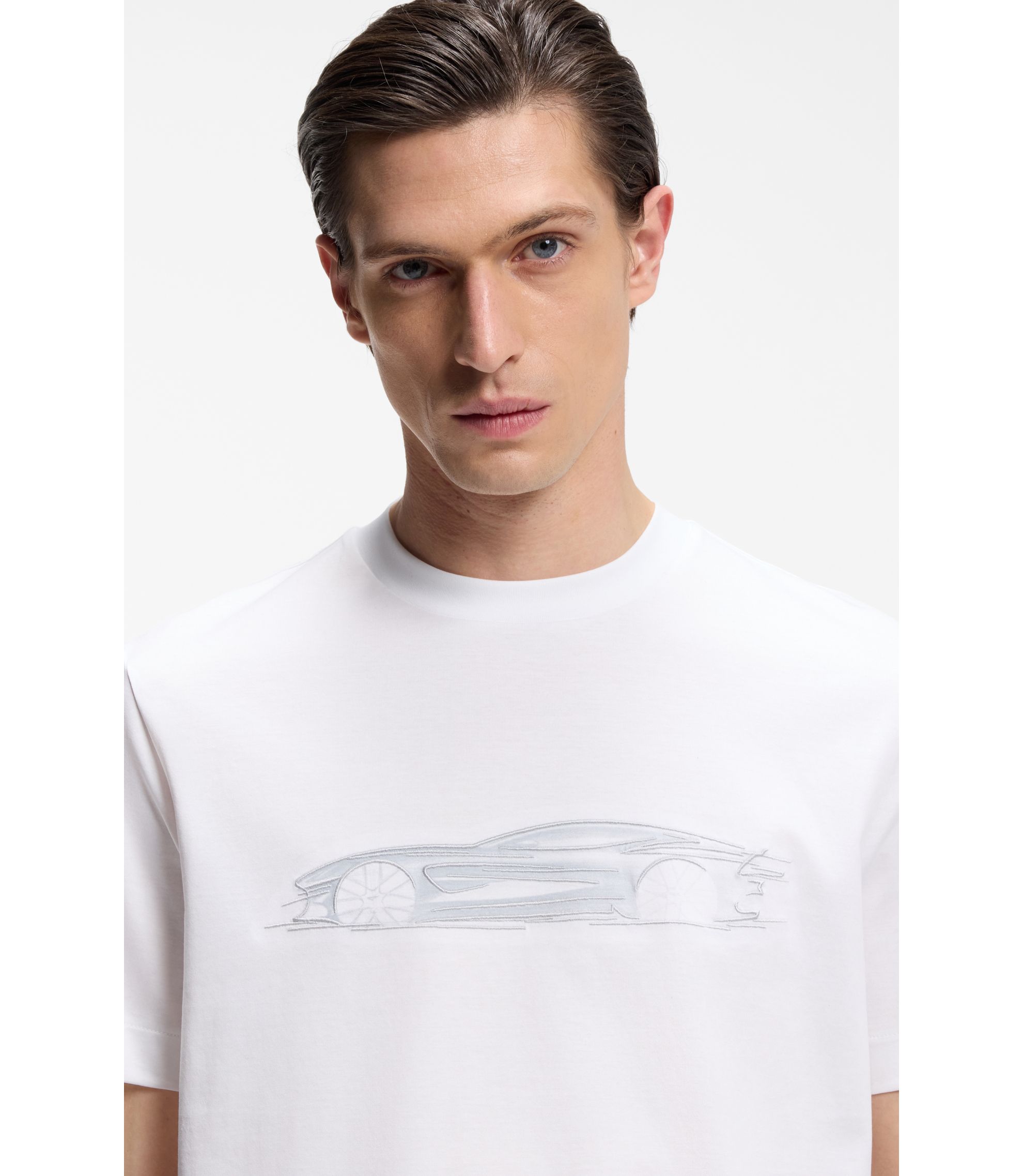 BOSS - BOSS x ASTON MARTIN シルケットコットン Tシャツ カーアート 