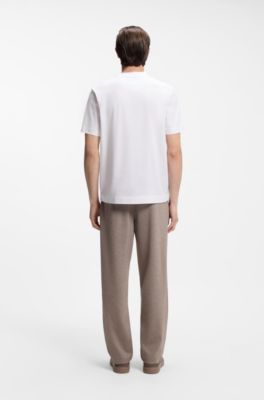 BOSS x ASTON MARTIN T-shirt in cotone mercerizzato con grafica di auto, Bianco