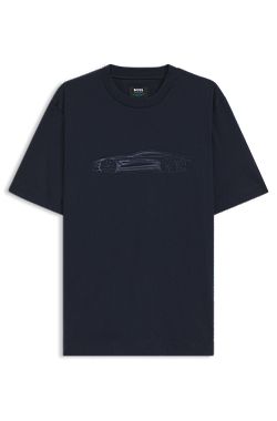 BOSS x ASTON MARTIN mercerised-cotton T-shirt with car artwork