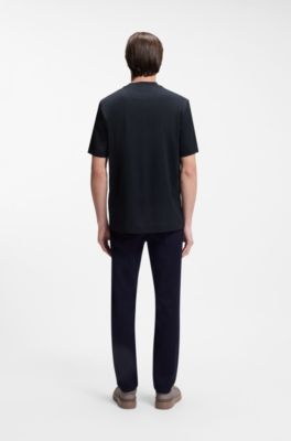 Camiseta BOSS x ASTON MARTIN de algod&oacute;n mercerizado con dise&ntilde;o de coche, Azul oscuro