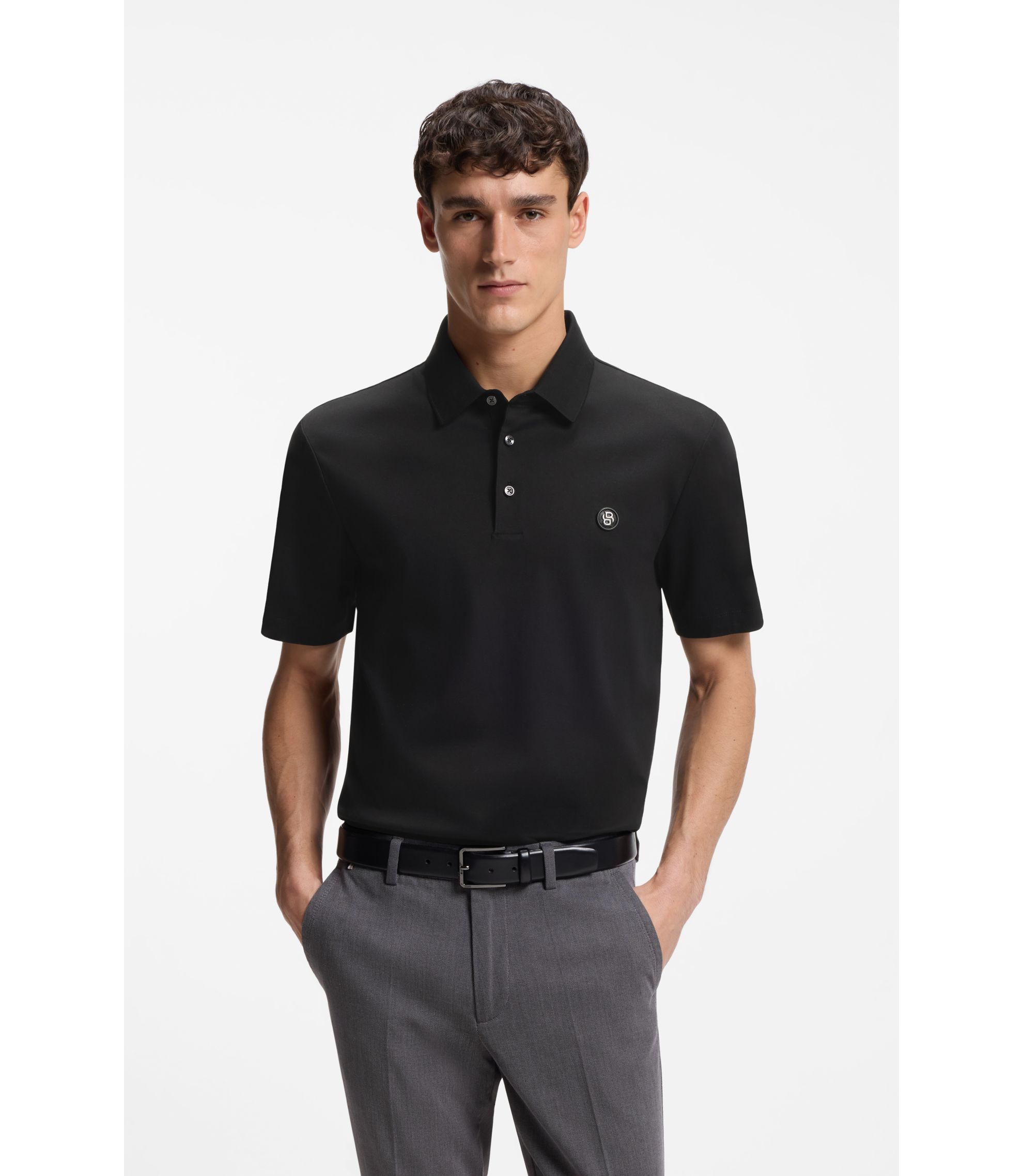 Poloshirt aus merzerisierter Baumwolle mit Double-B-Monogramm