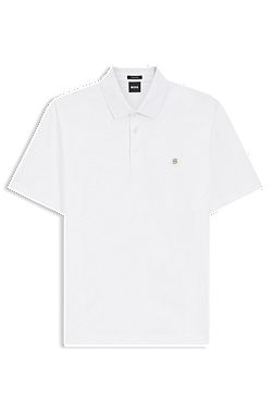 Poloshirt i merceriseret bomuld med dobbelt B-monogram