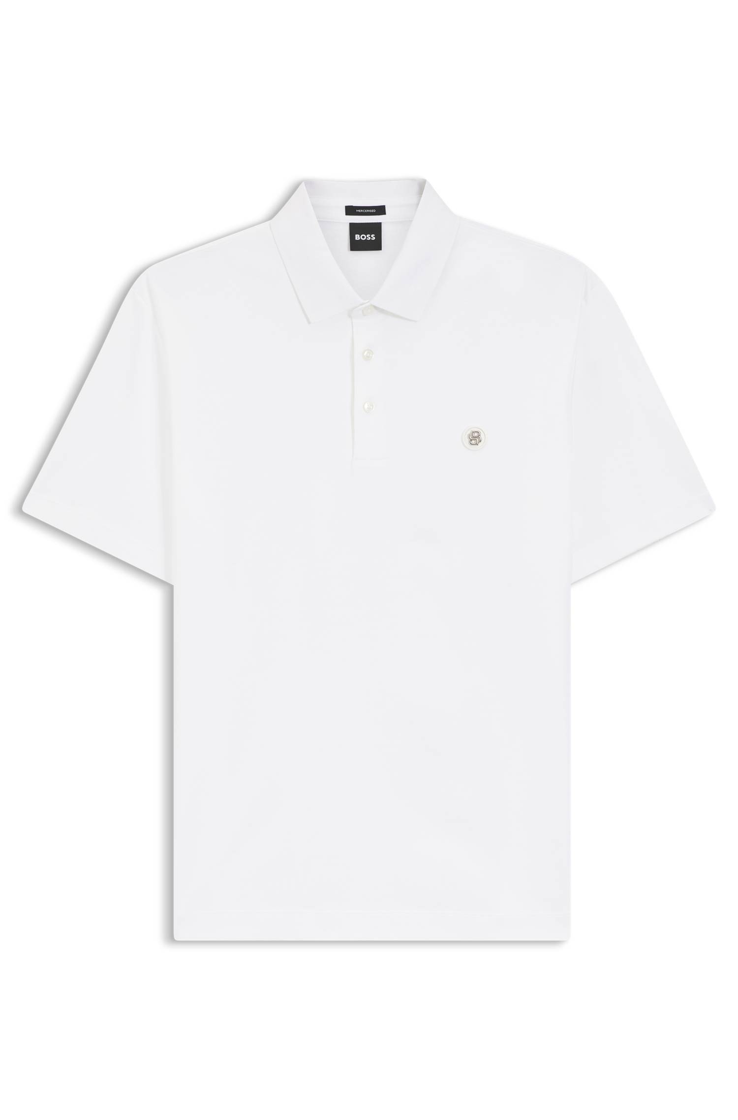 Boss Polo shirt in mercerised cotton with Double B monogram pikéer herr – bild 4