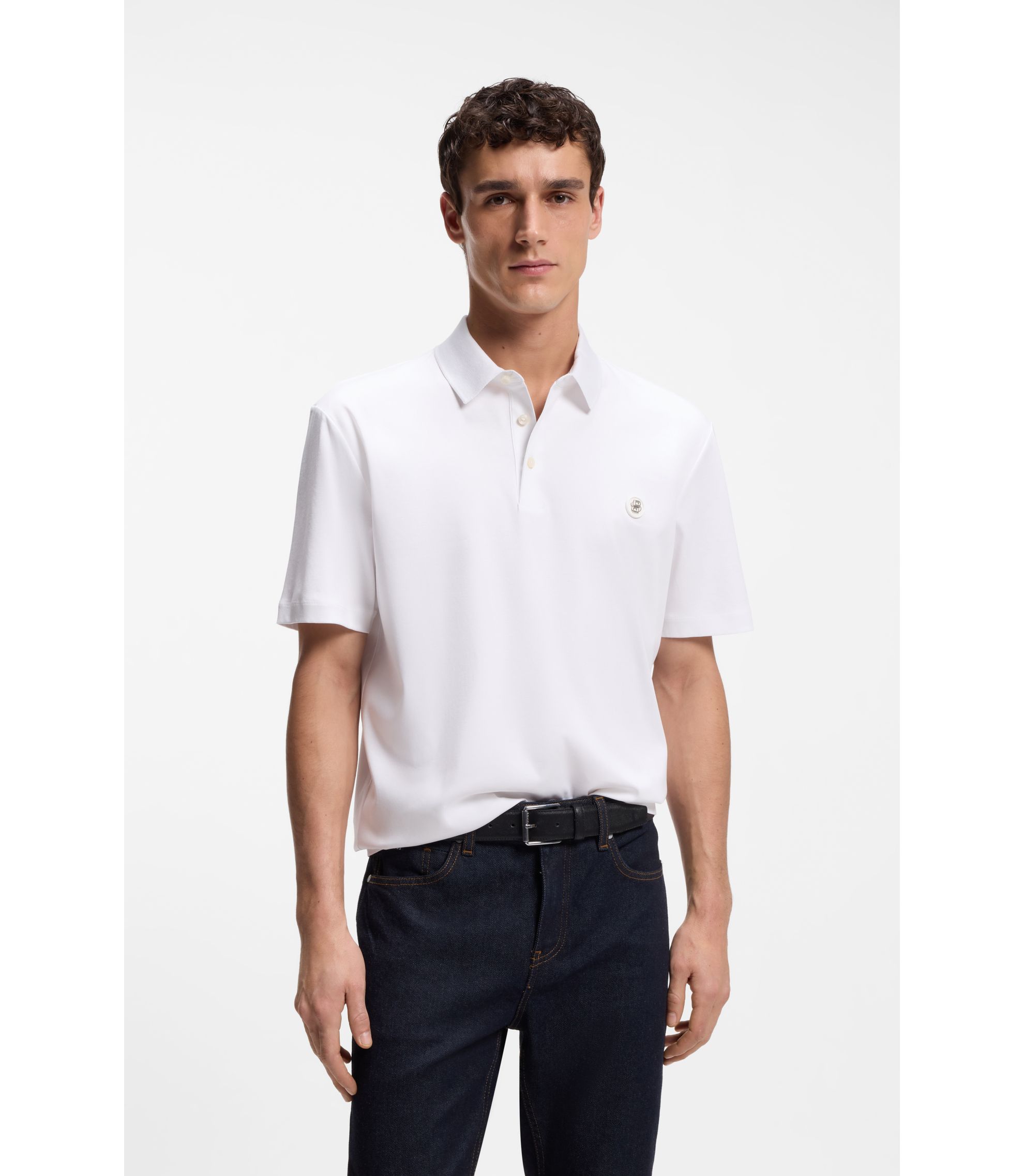 Poloshirt aus merzerisierter Baumwolle mit Double-B-Monogramm