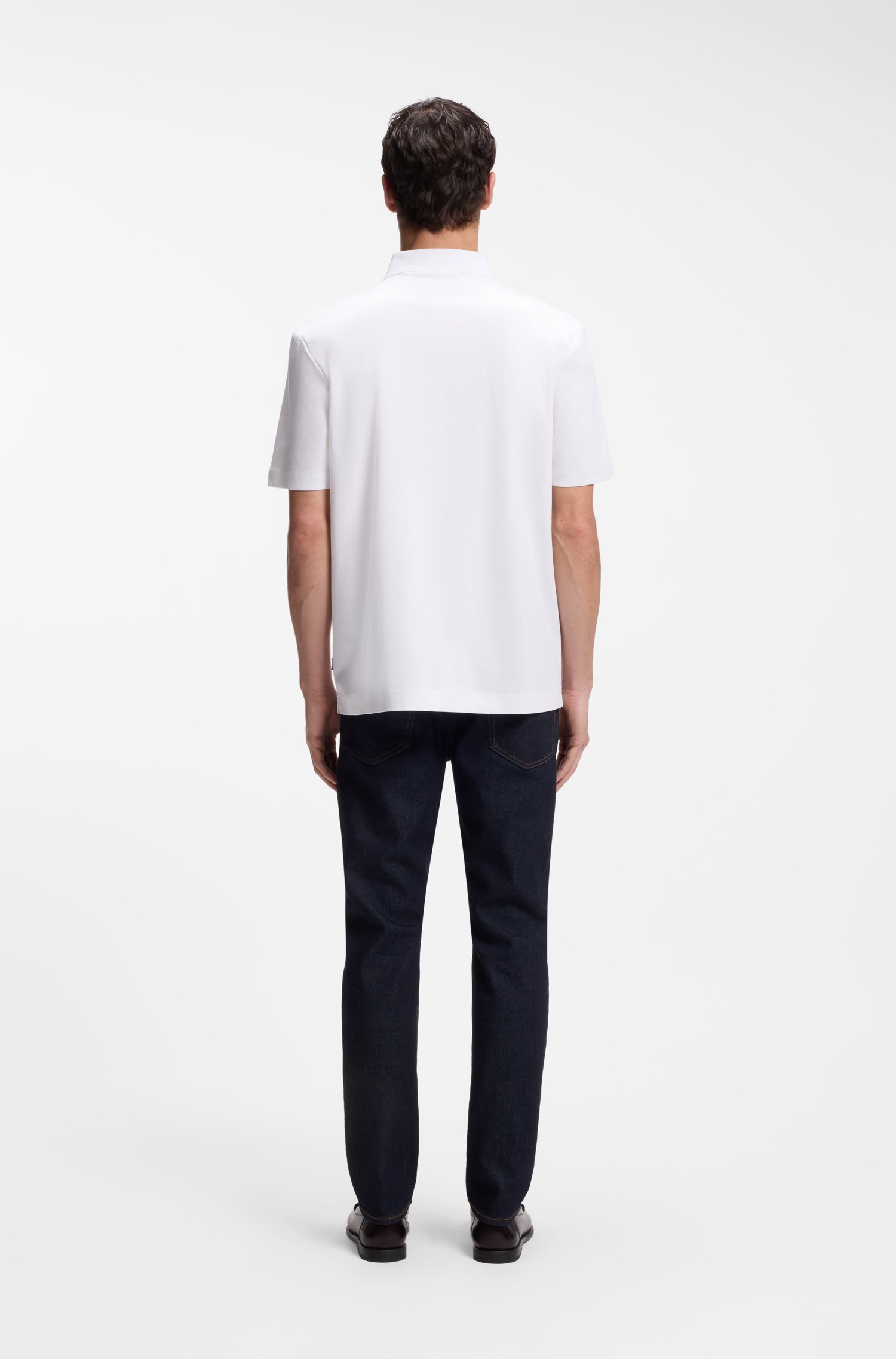 Boss Polo shirt in mercerised cotton with Double B monogram pikéer herr – bild 3