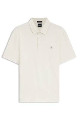 Mercerised-cotton polo shirt with Double B monogram 1