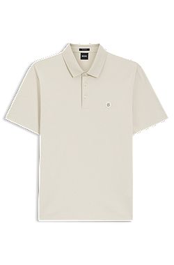 Mercerised-cotton polo shirt with Double B monogram