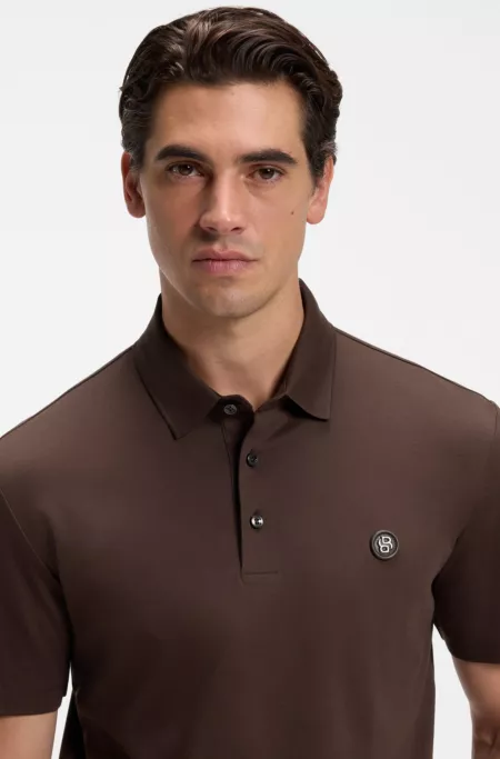 Polo shirt in mercerised cotton with Double B monogram