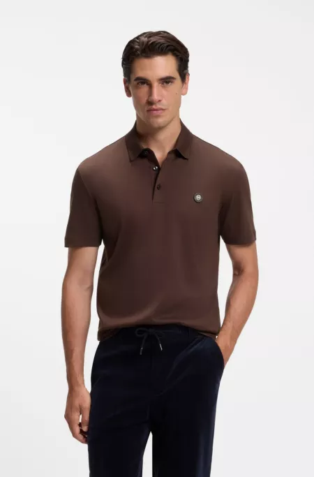 Polo shirt in mercerised cotton with Double B monogram