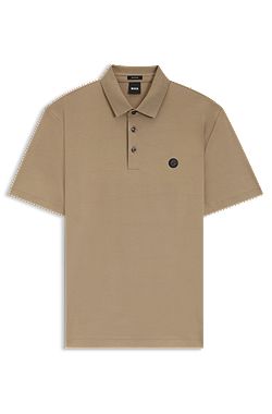 Mercerised-cotton polo shirt with Double B monogram