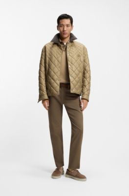 Mercerised-cotton polo shirt with Double B monogram, Beige